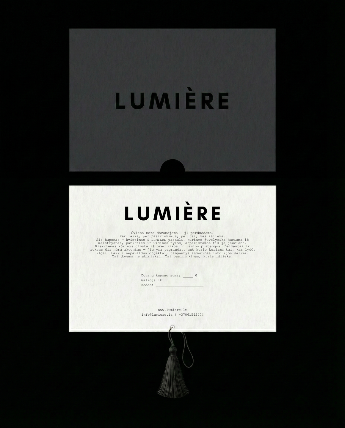 LUMIÈRE dovanų kuponas